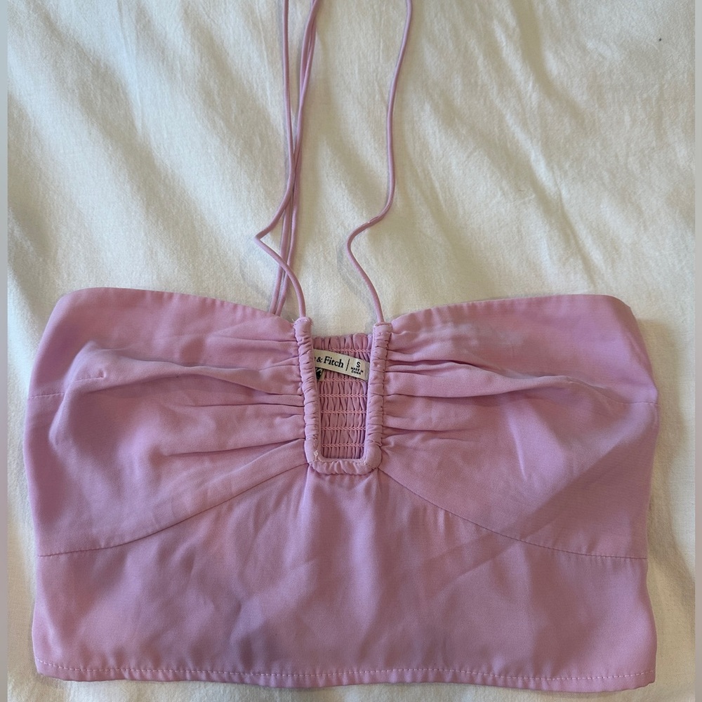 Abercrombie and Fitch Halter Hardware Set Top- Pink, size Small